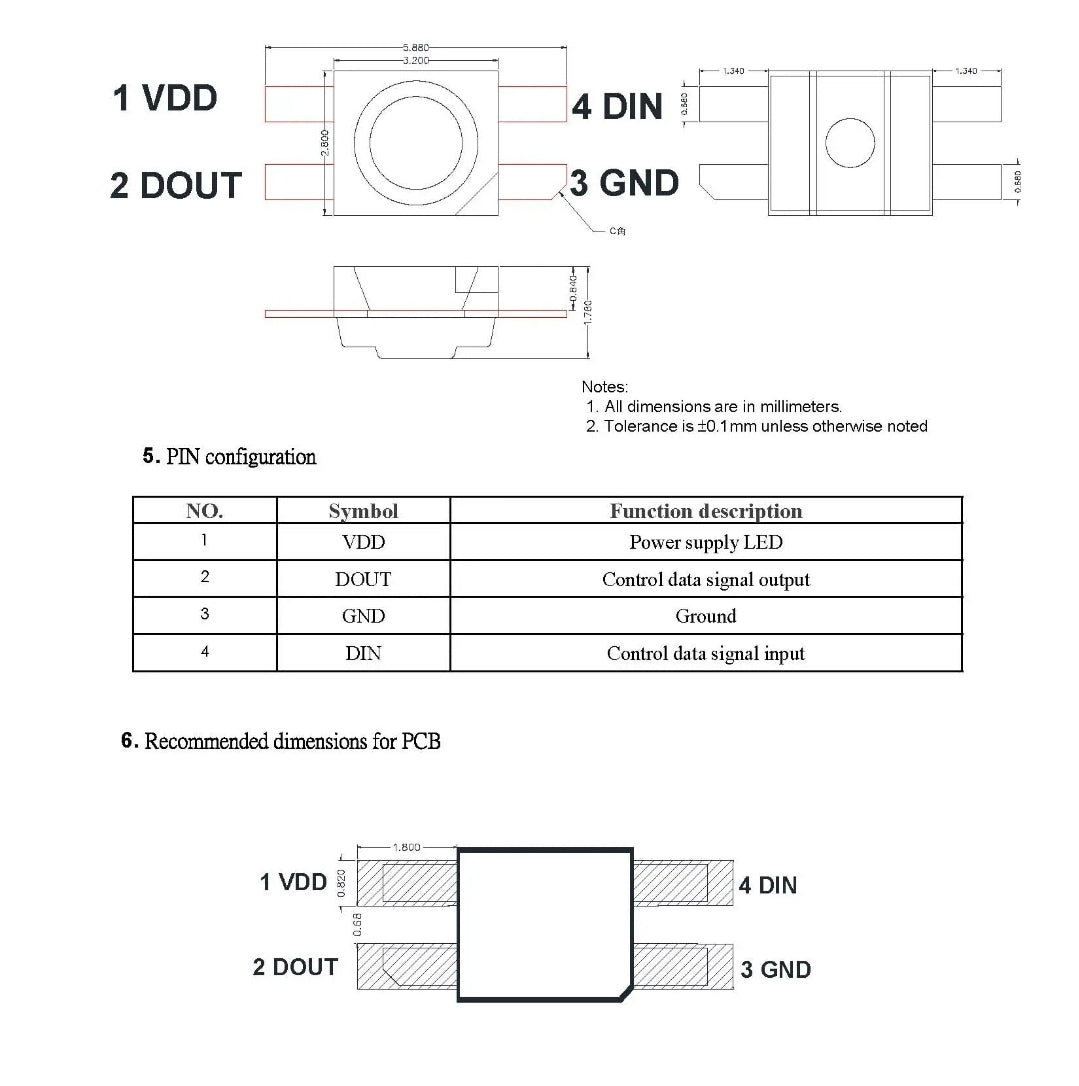 Mini RGB LED (SK6812 Mini-E)